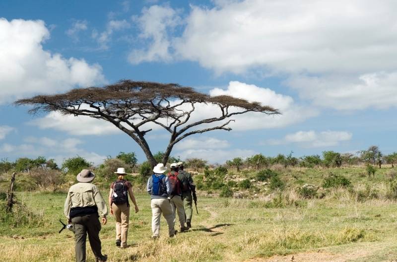 Walking safari in Arusha National Park